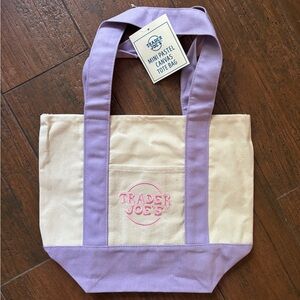 Trader Joe's Mini Pastel Canvas Tote Bag in Lavender